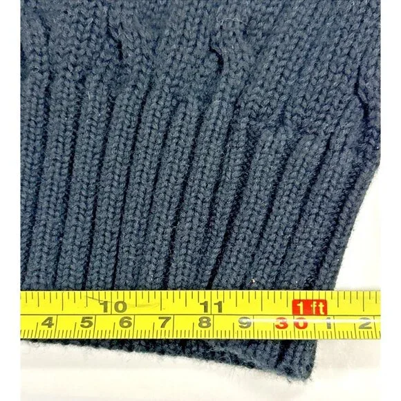 Ralph Lauren Sport Black Turtleneck Sweater L Cable Knit Pullover Purple Polo - Picture 11 of 11